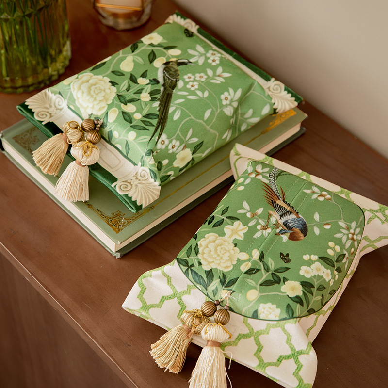 范居态度短毛绒纸巾套清新绿色