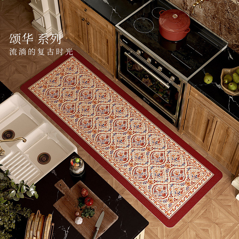 范居态度颂华新年喜庆厨房满铺红色地垫防水防油皮革长条地毯定制,居家布艺,厨房地垫,淘宝优惠券,粉丝福利购,淘宝优惠卷
