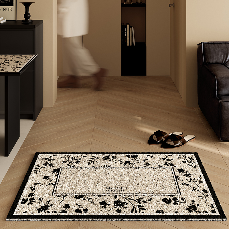 范居态度赫本法式入户门丝圈地垫玄门门口方形耐脏免洗门垫可定制