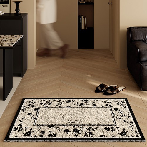 范居态度赫本法式入户门丝圈地垫玄门门口方形耐脏免洗门垫可定制