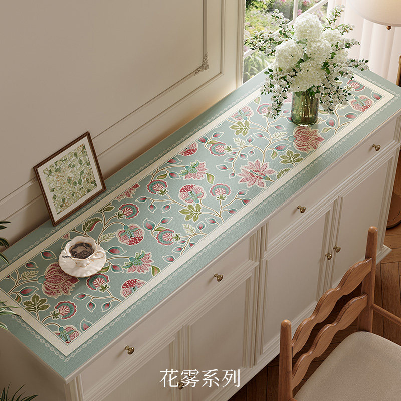 范居态度花雾法式田园电视柜垫图片