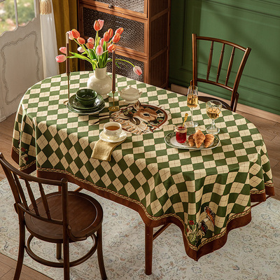 范居态度伊尼客厅餐桌桌布覆古圆桌布轻奢氛围高级感茶几台盖布