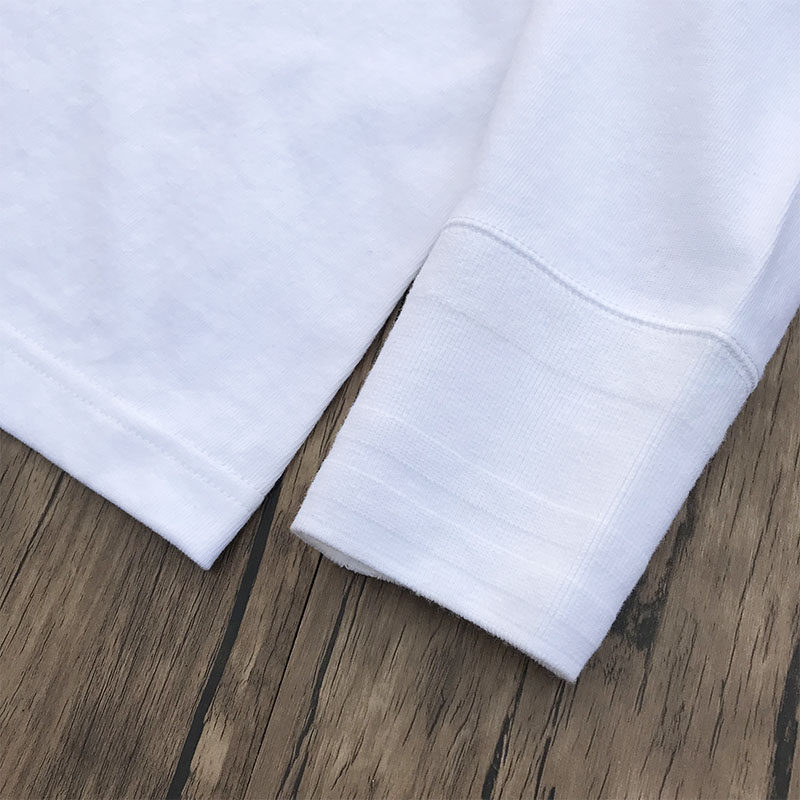 250G RUGGED COTTON TRIANGLE SMALL NECKLINE CUFF HEAVY BASE SHIRT MENS COTTON LONG SLEEVE AMERICAN RETRO T-SHIRT