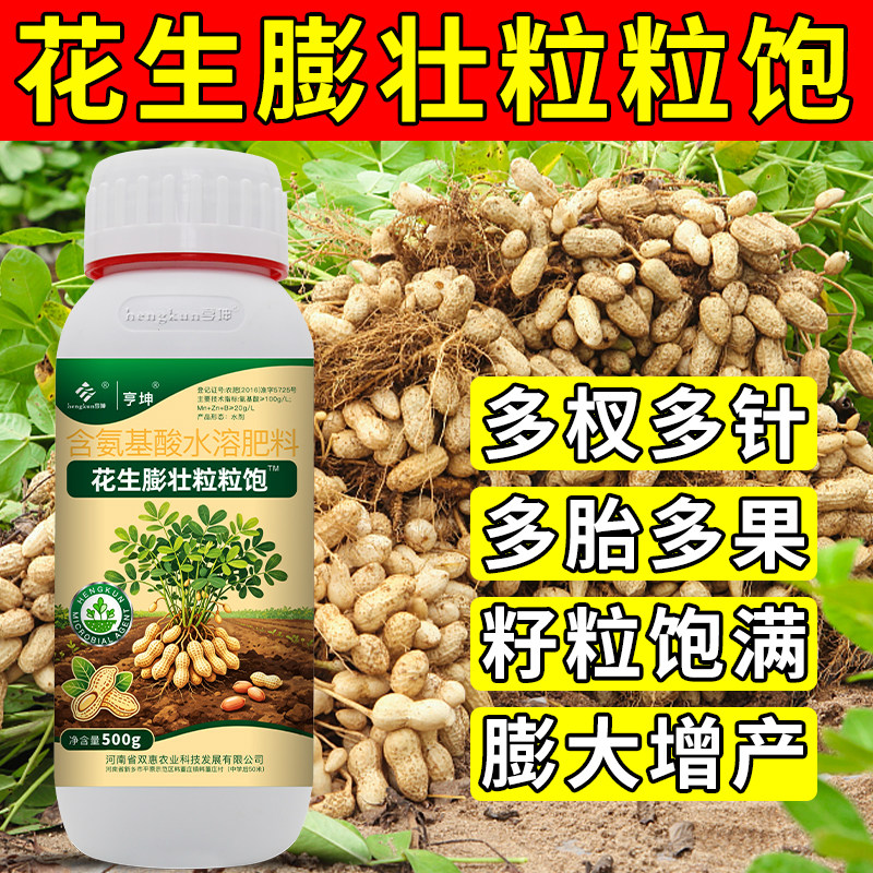 亨坤花生膨壮粒粒饱花生高产粒粒饱膨果增产促下针花生膨大粒粒饱