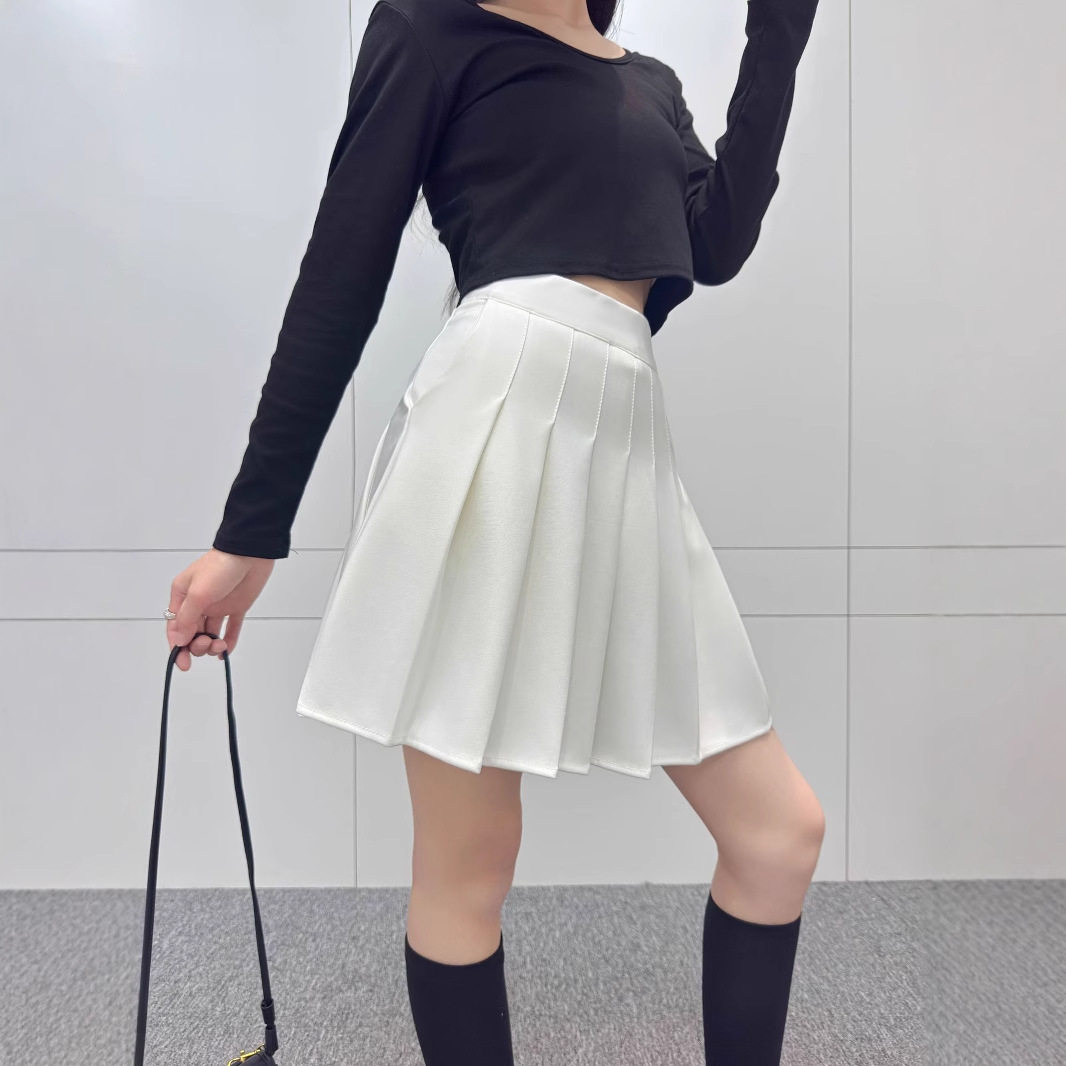 2025新款百褶裙女高腰松紧短裙大码胖mma字显瘦小个子春夏半身裙