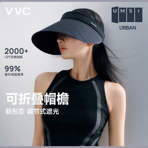 VVC小香光控三折帽防晒折叠帽子