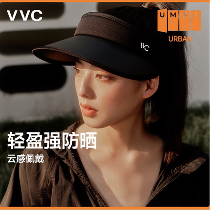 VVC女神防晒帽女夏季防紫外线全脸遮阳帽太阳帽空顶帽大帽檐帽子