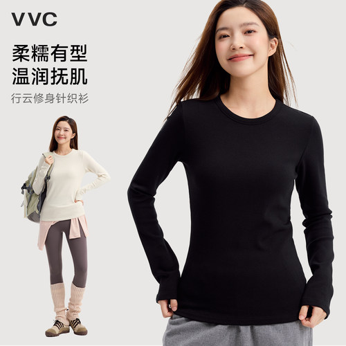 VVC打底衫女2026秋季圆领长袖T恤