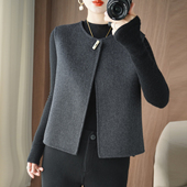 新款 通勤气质无袖 双面呢马甲女士2025秋冬季 高级感纯羊毛背心马夹