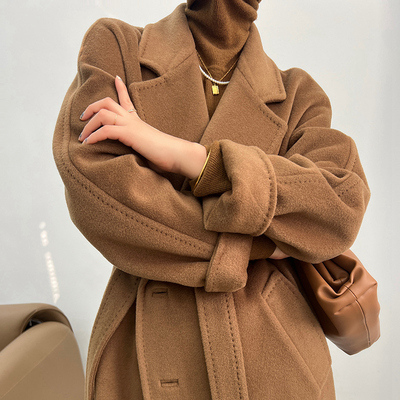 经典M家801系列轻奢山羊绒大衣女