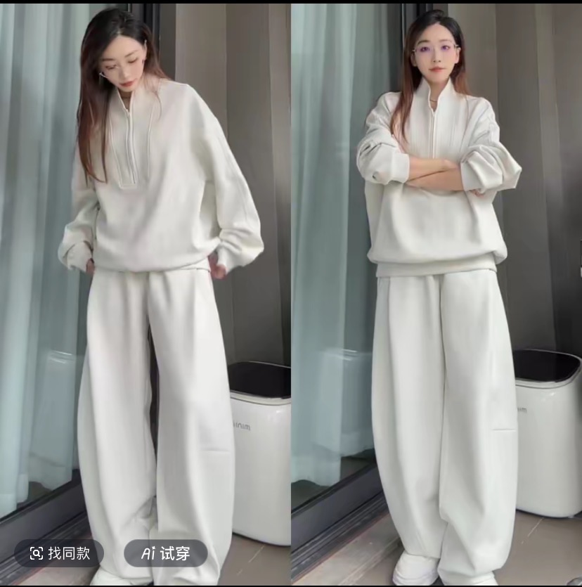 直播复古慵懒风两件套宽松压褶休闲裤套装308B-5511+K11-P88，男装休闲套装，星座308B（原103C）