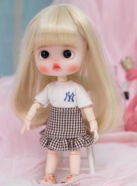 ob11裙子 百褶裙娃衣背带裙 ddf制服裙12分bjd娃娃GSC粘土 molly