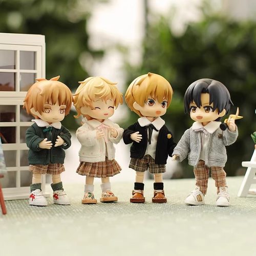 ob11娃衣 1/12分bjd衣服 美结猪 GSC molly 套装校服衬衫短裤