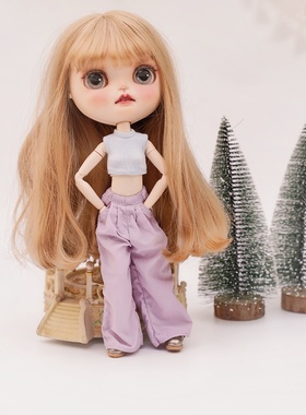 blythe娃衣小布衣服azone licca ob24 芭可比儿手工娃衣T恤 裤子