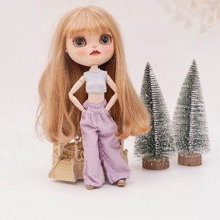blythe娃衣小布衣服azone licca ob24 芭可比儿手工娃衣T恤 裤子