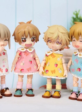 ob11娃衣草莓发带四件套obitsu11衣服1/12 GSC molly素体可穿套装