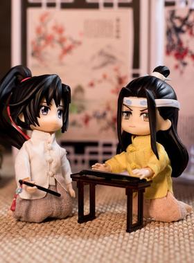 ob11娃衣服古风obitsu11 1/12分bjd娃衣棉麻盘扣魏无羡蓝忘机套装