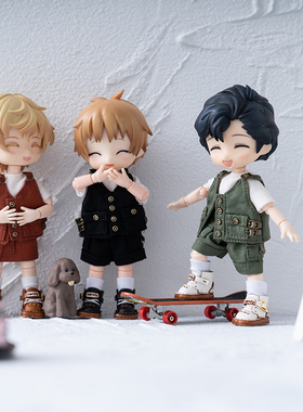 ob11娃衣 工装套装 连衣裙 短裤 马甲 obitsu11 1/12BJD娃娃