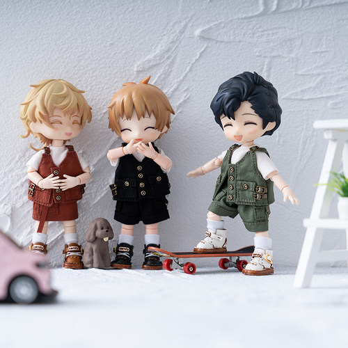 ob11娃衣 工装套装 连衣裙 短裤 马甲 obitsu11 1/12BJD娃娃