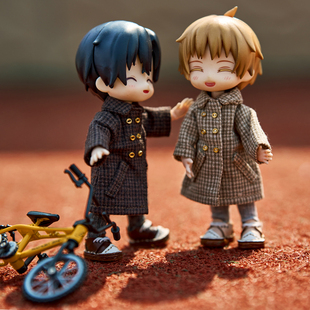 ob11娃衣12分英伦格子风衣外套装MOLLY bjd可穿换装玩偶配饰衣服