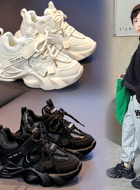 官网C&K男童鞋子2026春季新款儿童跑步运动鞋休闲轻便黑色老爹鞋