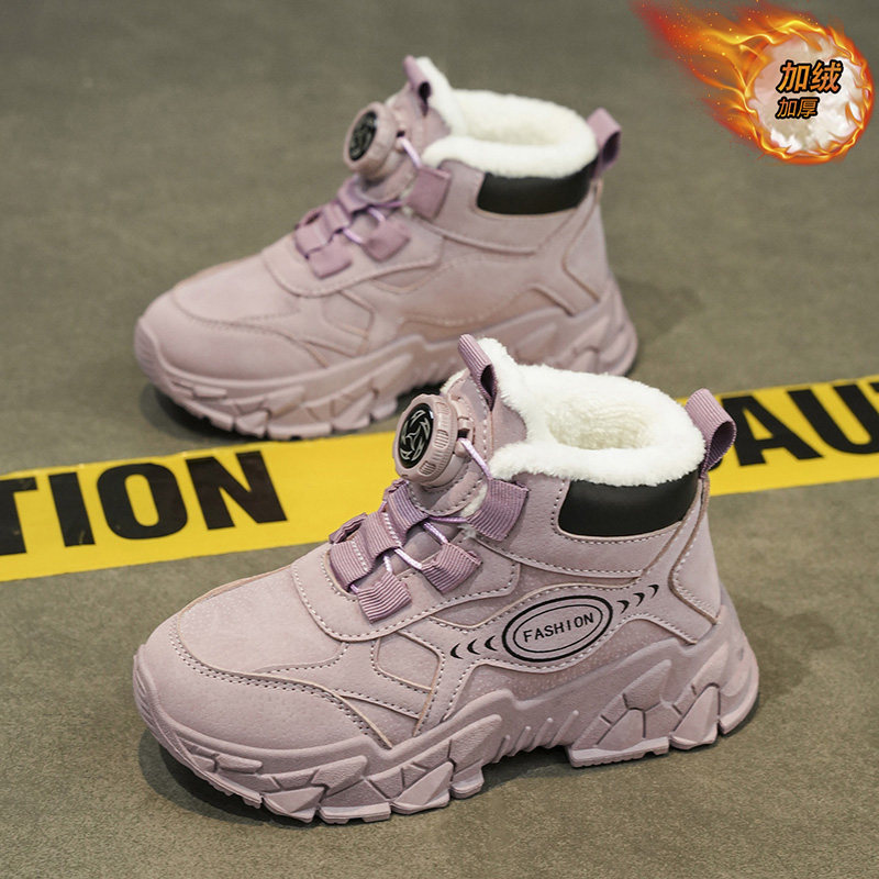 官网C&K女童大棉鞋2025新款冬季儿童雪地靴防滑加绒保暖马丁棉靴