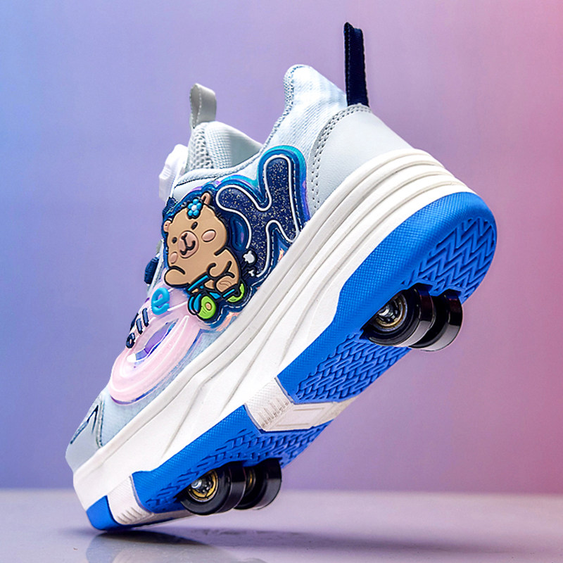 官网C&K男童暴走鞋春季新款四轮可收儿童轮滑鞋小学生隐形溜冰鞋