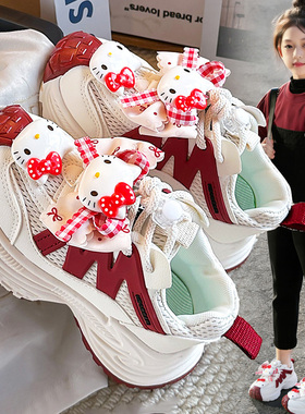 官网C&K红色女童鞋子春季2026新款儿童运动鞋卡通网面轻便老爹鞋