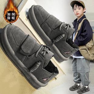 官网C&K男童棉鞋冬季2025新款儿童勃肯皮鞋加绒保暖软底男孩冬鞋