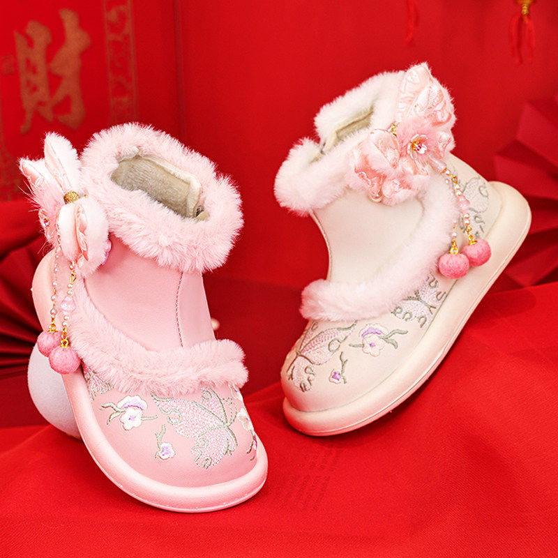 官网C&K雪地靴女童冬季加绒加厚2025新款儿童国风女孩绣花汉服鞋,童鞋/婴儿鞋/亲子鞋,雪地靴,淘宝优惠券,粉丝福利购,淘宝优惠卷