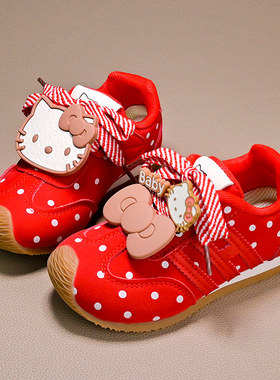 官网C&K红色女童鞋子春季2026新款儿童运动鞋本命年女孩可爱防滑