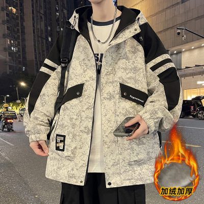 外套男款冬季派克服工装连帽夹克