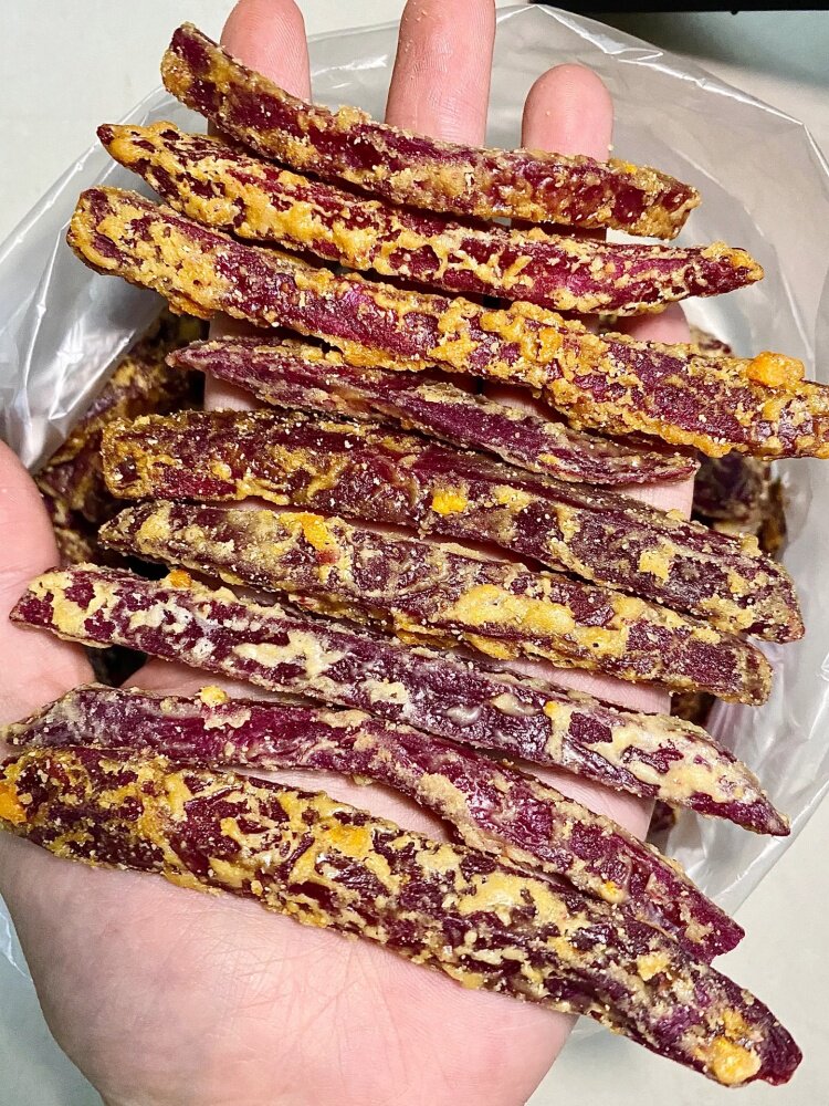 本宫饿了紫薯条芝士蟹黄味地瓜干香酥番薯条酥酥脆脆休闲网红零食