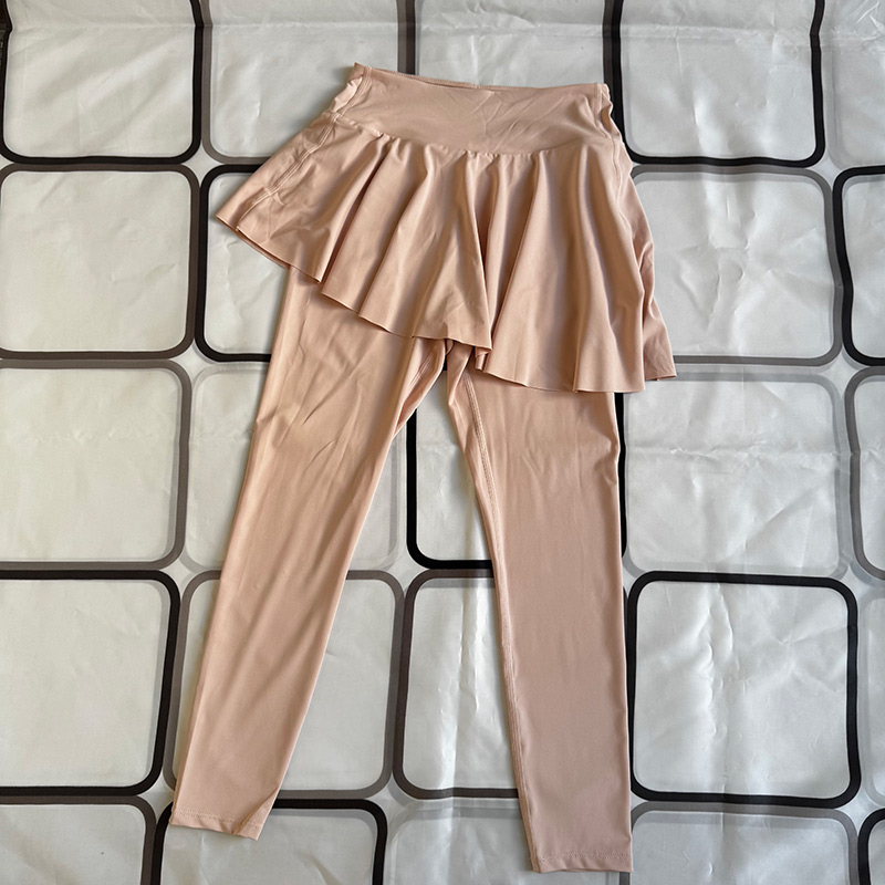 裙摆设计舞蹈假两件裙裤跑步提臀透气瑜伽跑步健身外穿训练紧身裤