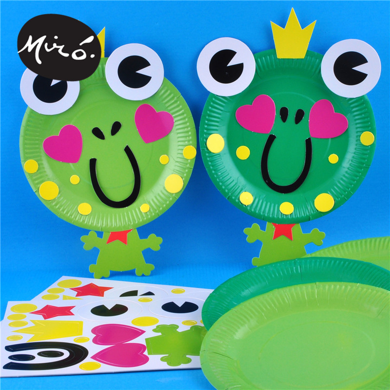 3D立体纸盘青蛙手工幼儿园儿童创意手工diy美术玩具制作材料包
