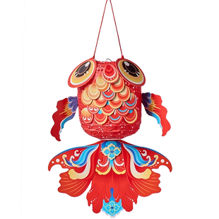 新年春节元宵马年手工diy好运金鱼灯儿童灯笼摆摊花灯材料包装饰