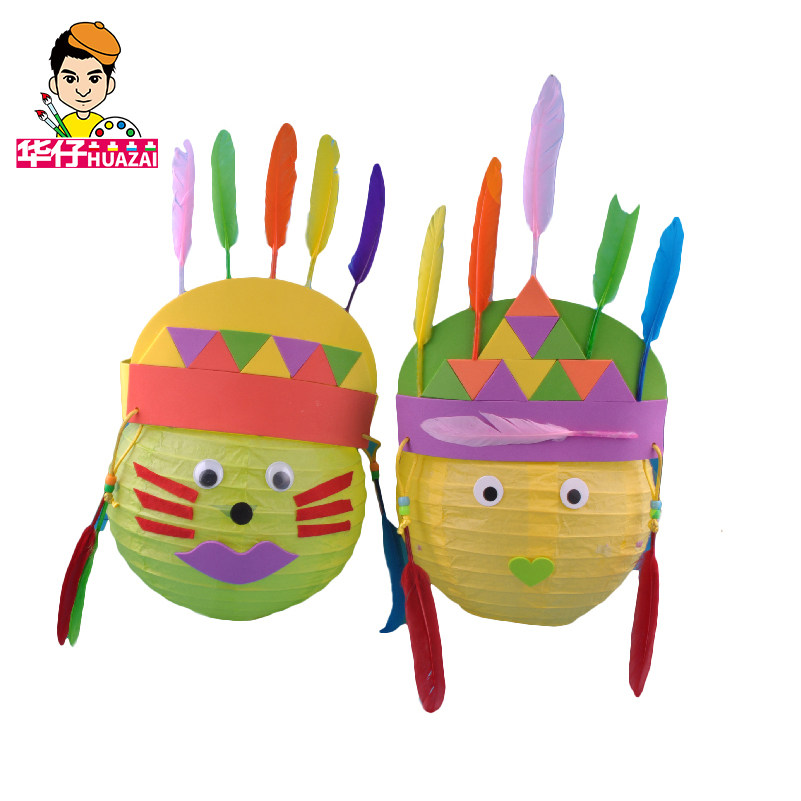 感恩节礼物帽子手工diy印第安人头环装扮儿童制作材料包幼儿园