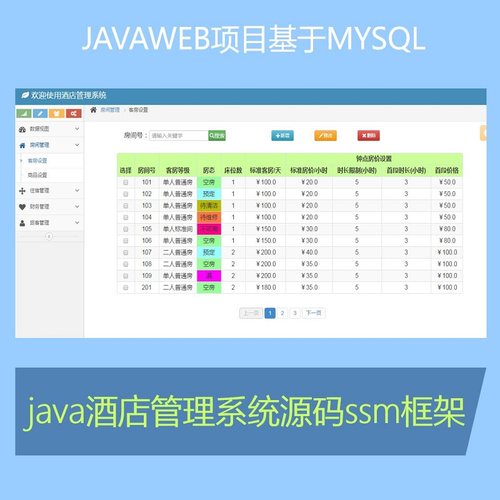ssm源码酒店管理系统后台系统源码javaweb项目mybatis框架java