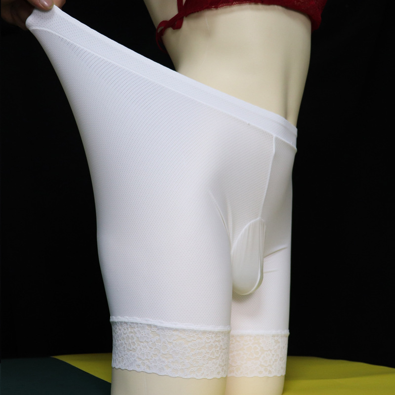 情侣男士平角安全裤包蛋侧开大码