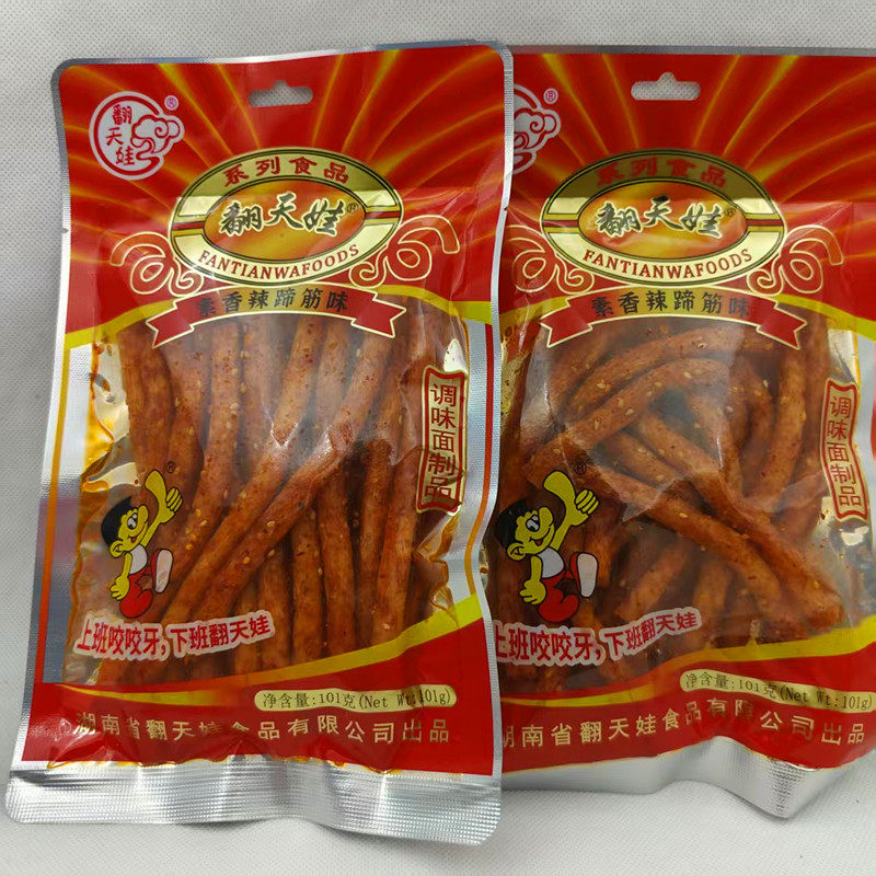翻天娃101g素香辣蹄筋味辣条网红儿时怀旧休闲麻辣零食