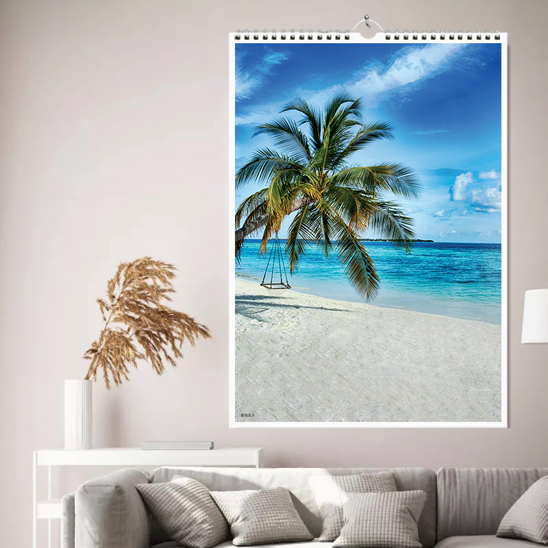 2026年碧海蓝天印刷商务优质挂历日历奇景家用挂墙手撕大格子月历