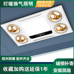 灯暖浴霸排气扇照明一体300X600 集成吊顶卫生间浴室多功能取暖灯