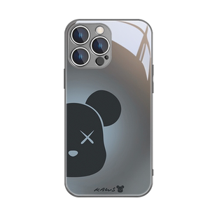 kaws暴力熊苹果14手机壳iPhone15ProMax情侣16新款13mini高级感xr潮流xs个性11Pro男女7/8plus玻璃x渐变12套
