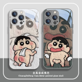 蜡笔小新苹果15手机壳iPhone17新款 13情侣14卡通16promax趣味xs有趣搞怪ip11动漫xr可爱12女8plus玻璃x套air