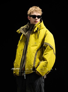 潮牌情侣羽绒服男女同款冬季新款加厚保暖工装百搭外套潮美式宽松