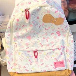 hellokitty书包初中女生大容量小大学生双肩包蝴蝶结kt高颜值印花