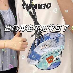 口袋T恤上衣创意情侣装 趣味搞怪口袋衣服 纯棉宽松休闲百搭短袖