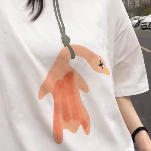 变色烤鸭t恤短袖防晒鸭遇紫外线