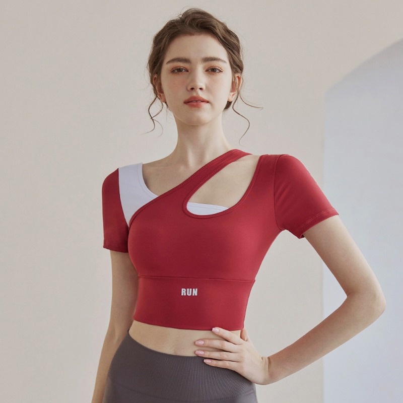 短袖速干吸濕排汗帶胸墊上衣