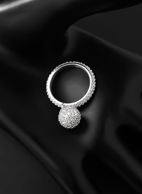 欧若风迪斯科戒指女满砖圆球食指